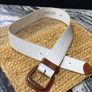 Small White Calf skin Belt